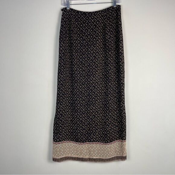 Vintage Y2K Ann Taylor 100% Silk Side Slit Maxi Skirt Size 10 NEW - Picture 5 of 8